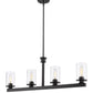 Z-Lite Savannah 4" 4-Light Bronze Island Light With Clear Glass Shade