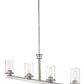 Z-Lite Savannah 4" 4-Light Brushed Nickel Island Light With Clear Glass Shade