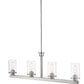 Z-Lite Savannah 4" 4-Light Brushed Nickel Island Light With Clear Glass Shade