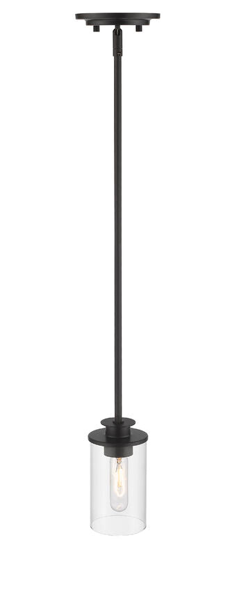 Z-Lite Savannah 5" 1-Light Bronze Mini Pendant Light With Clear Glass Shade