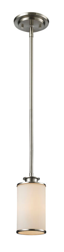 Z-Lite Savannah 5" 1-Light Brushed Nickel Mini Pendant Light With Matte Opal Glass Shade