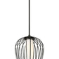 Z-Lite Savanti 12" 1-Light Matte Black Steel and White Opal Glass Shade Pendant Light