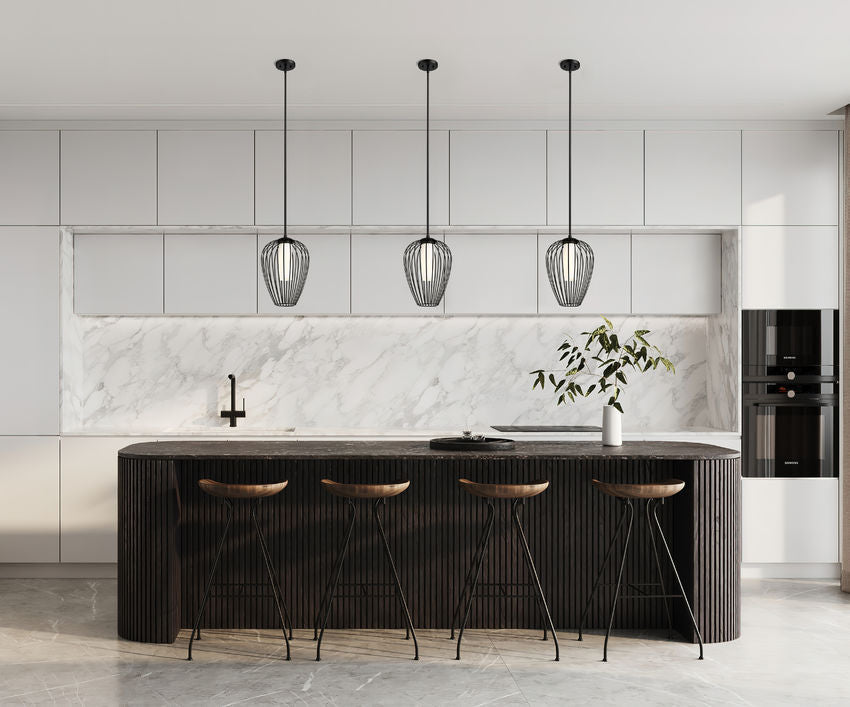 Z-Lite Savanti 12" 1-Light Matte Black Steel and White Opal Glass Shade Pendant Light