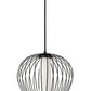 Z-Lite Savanti 18" 1-Light Matte Black Steel and White Opal Glass Shade Pendant Light