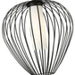 Z-Lite Savanti 18" 1-Light Matte Black Steel and White Opal Glass Shade Pendant Light