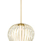 Z-Lite Savanti 18" 1-Light Modern Gold Steel and White Opal Glass Shade Pendant Light