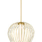 Z-Lite Savanti 18" 1-Light Modern Gold Steel and White Opal Glass Shade Pendant Light