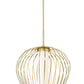 Z-Lite Savanti 18" 1-Light Modern Gold Steel and White Opal Glass Shade Pendant Light