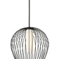 Z-Lite Savanti 22" 1-Light Matte Black Steel and White Opal Glass Shade Pendant Light
