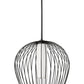 Z-Lite Savanti 22" 1-Light Matte Black Steel and White Opal Glass Shade Pendant Light