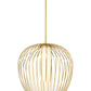 Z-Lite Savanti 22" 1-Light Modern Gold Steel and White Opal Glass Shade Pendant Light