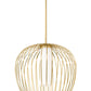 Z-Lite Savanti 22" 1-Light Modern Gold Steel and White Opal Glass Shade Pendant Light