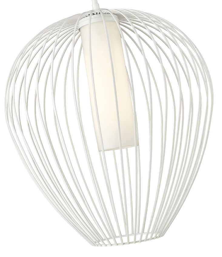 Z-Lite Savanti 22" 1-Light Tundra White Steel and White Opal Glass Shade Pendant Light