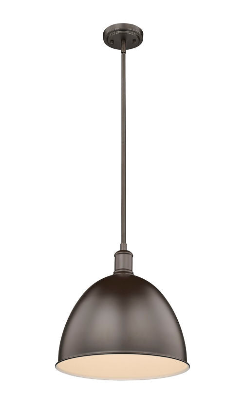 Z-Lite Sawyer 13" 1-Light Bronze Iron Pendant Light