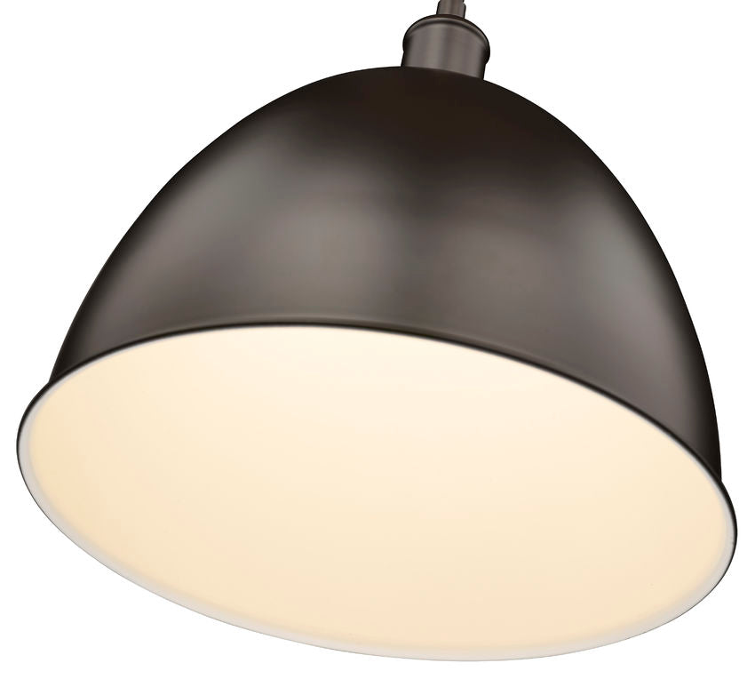 Z-Lite Sawyer 13" 1-Light Bronze Iron Pendant Light