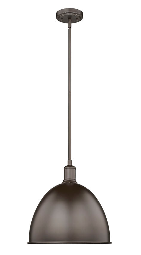 Z-Lite Sawyer 13" 1-Light Bronze Iron Pendant Light