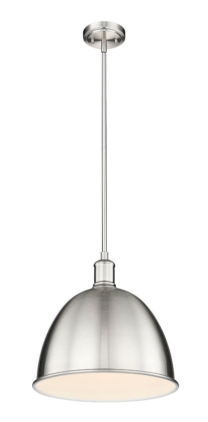 Z-Lite Sawyer 13" 1-Light Brushed Nickel Iron Pendant Light