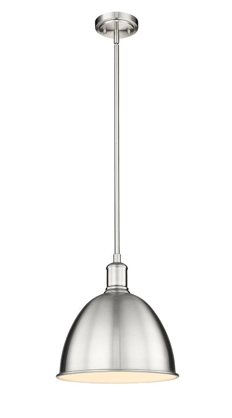 Z-Lite Sawyer 13" 1-Light Brushed Nickel Iron Pendant Light