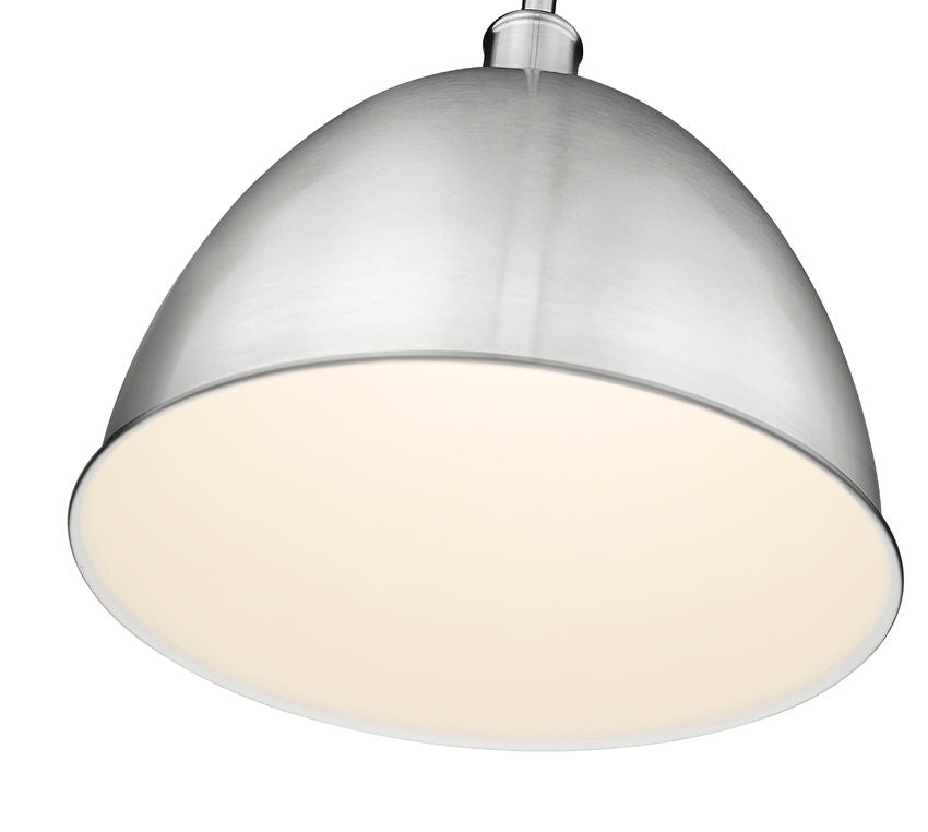 Z-Lite Sawyer 13" 1-Light Brushed Nickel Iron Pendant Light
