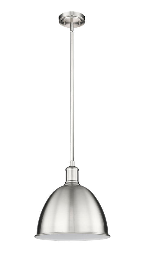 Z-Lite Sawyer 13" 1-Light Brushed Nickel Iron Pendant Light