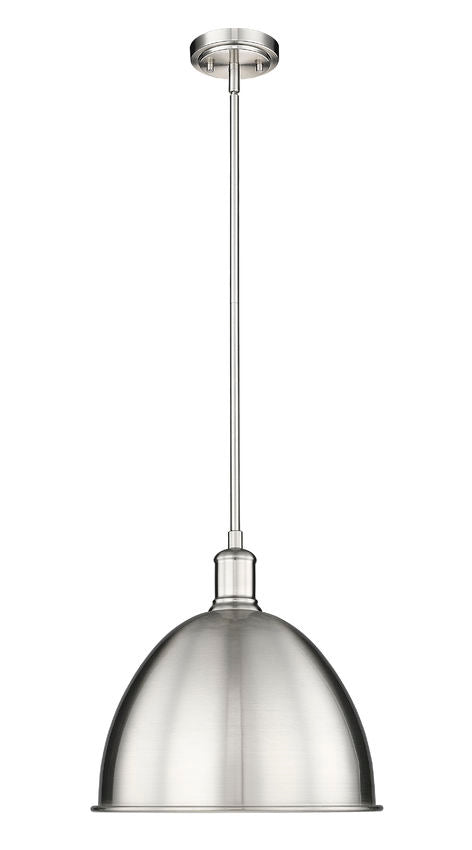 Z-Lite Sawyer 13" 1-Light Brushed Nickel Iron Pendant Light