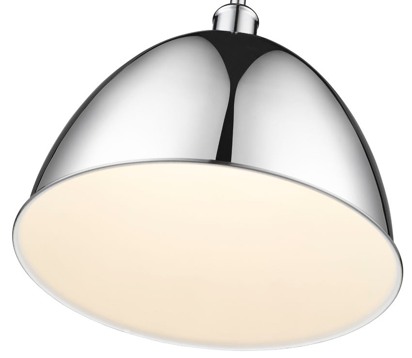 Z-Lite Sawyer 13" 1-Light Chrome Iron Pendant Light
