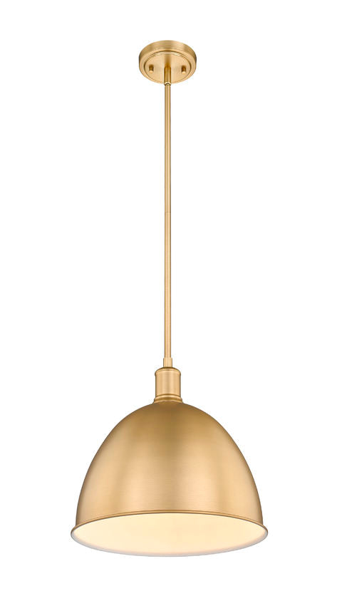 Z-Lite Sawyer 13" 1-Light Classic Brass Iron Pendant Light