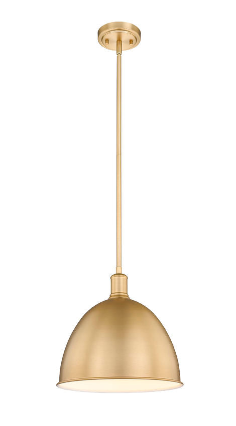 Z-Lite Sawyer 13" 1-Light Classic Brass Iron Pendant Light