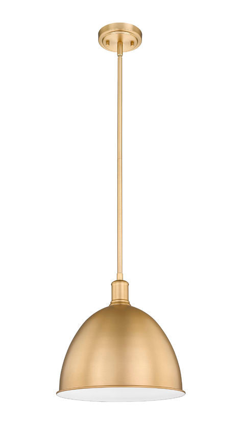 Z-Lite Sawyer 13" 1-Light Classic Brass Iron Pendant Light