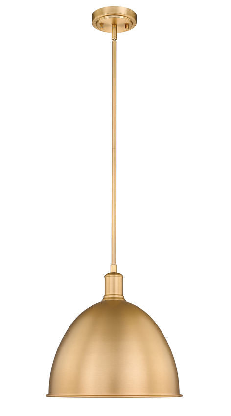 Z-Lite Sawyer 13" 1-Light Classic Brass Iron Pendant Light