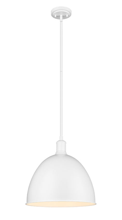 Z-Lite Sawyer 13" 1-Light Satin White Iron Pendant Light