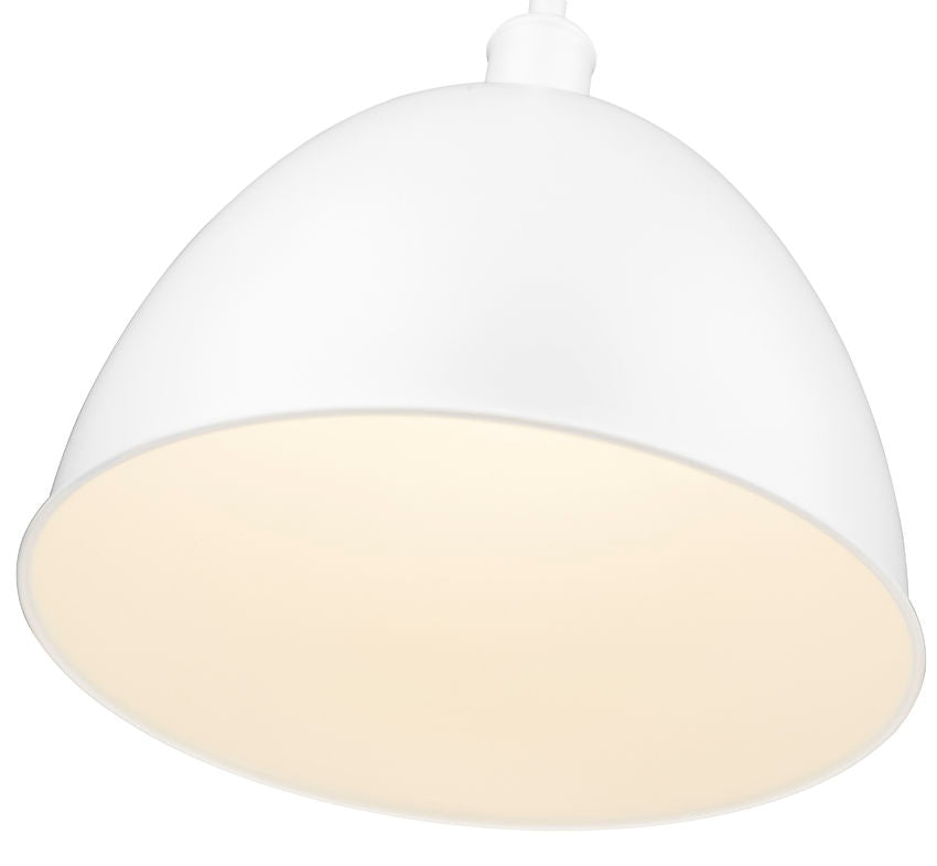 Z-Lite Sawyer 13" 1-Light Satin White Iron Pendant Light