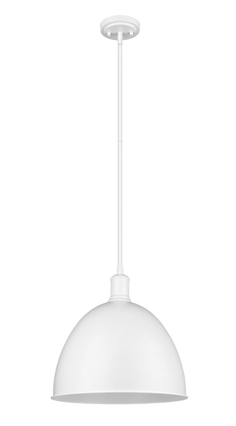 Z-Lite Sawyer 13" 1-Light Satin White Iron Pendant Light