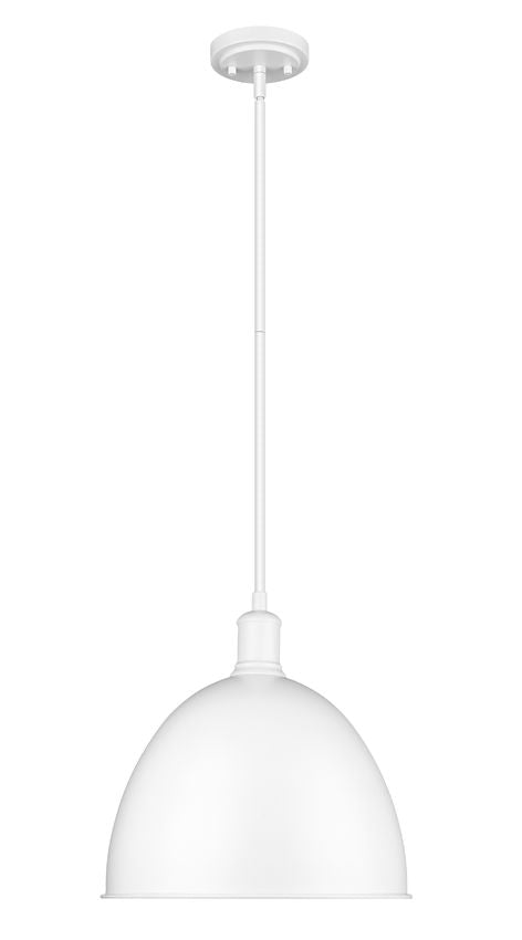 Z-Lite Sawyer 13" 1-Light Satin White Iron Pendant Light