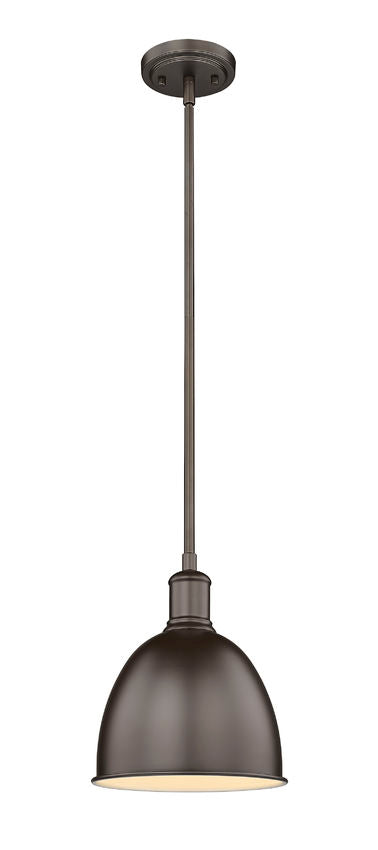 Z-Lite Sawyer 9" 1-Light Bronze Iron Pendant Light