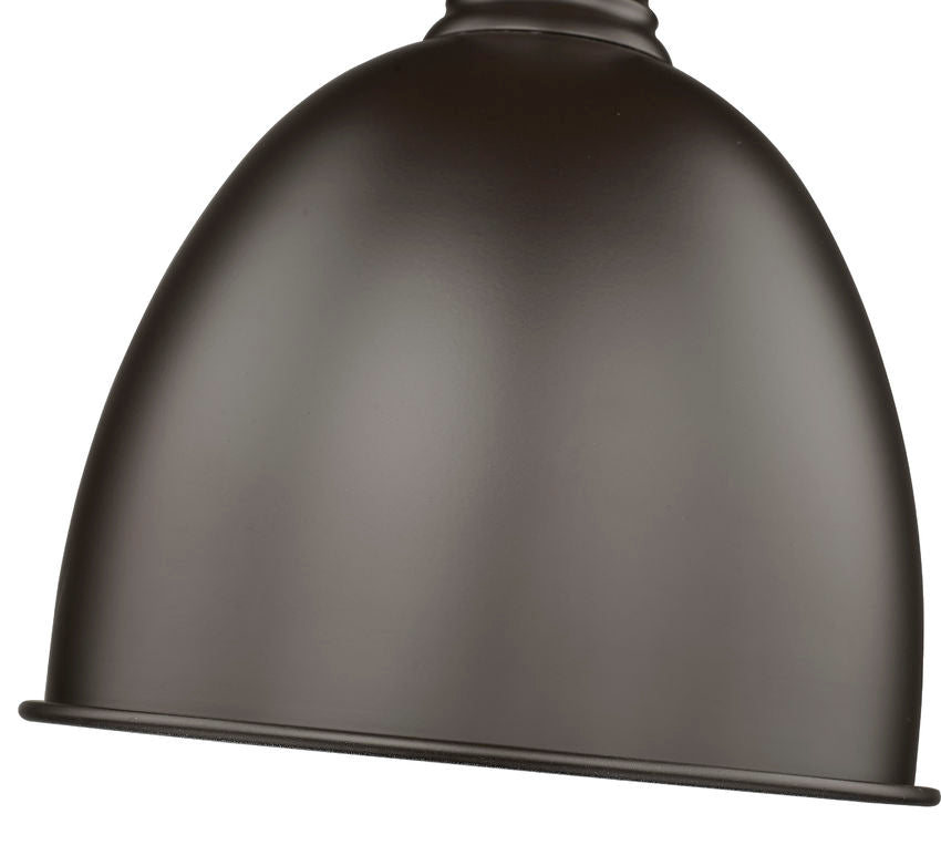 Z-Lite Sawyer 9" 1-Light Bronze Iron Pendant Light