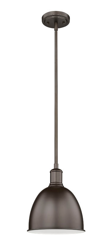 Z-Lite Sawyer 9" 1-Light Bronze Iron Pendant Light