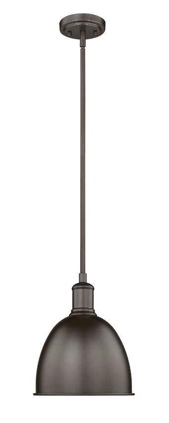Z-Lite Sawyer 9" 1-Light Bronze Iron Pendant Light