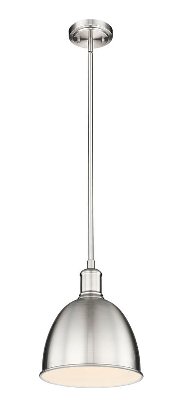 Z-Lite Sawyer 9" 1-Light Brushed Nickel Iron Pendant Light