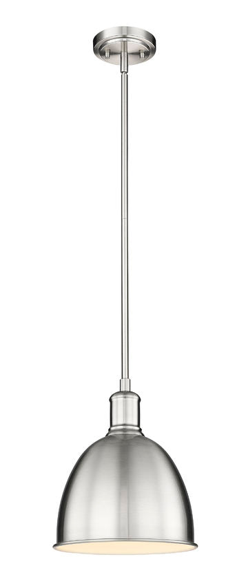 Z-Lite Sawyer 9" 1-Light Brushed Nickel Iron Pendant Light