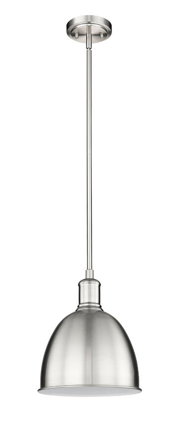 Z-Lite Sawyer 9" 1-Light Brushed Nickel Iron Pendant Light