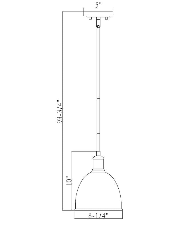 Z-Lite Sawyer 9" 1-Light Brushed Nickel Iron Pendant Light