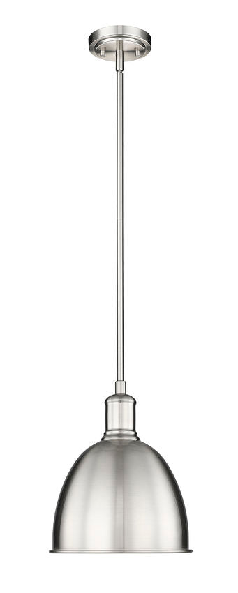 Z-Lite Sawyer 9" 1-Light Brushed Nickel Iron Pendant Light