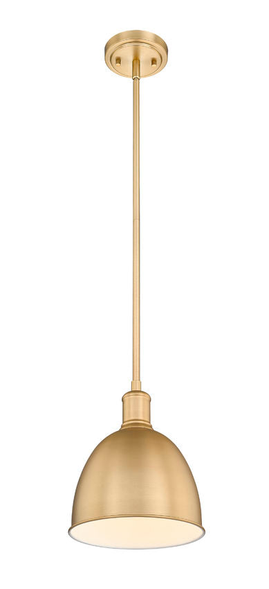 Z-Lite Sawyer 9" 1-Light Classic Brass Iron Pendant Light