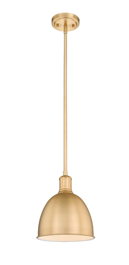Z-Lite Sawyer 9" 1-Light Classic Brass Iron Pendant Light