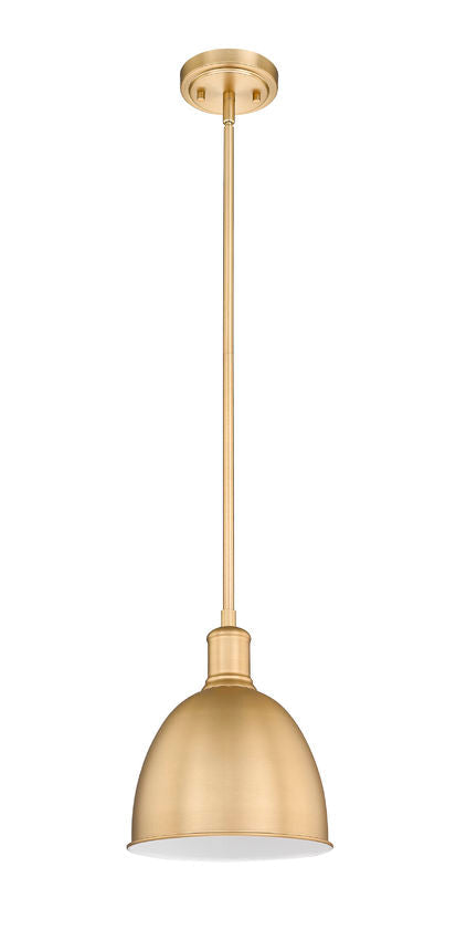 Z-Lite Sawyer 9" 1-Light Classic Brass Iron Pendant Light