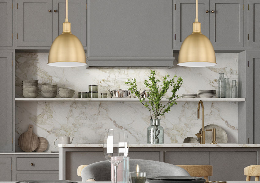 Z-Lite Sawyer 9" 1-Light Classic Brass Iron Pendant Light