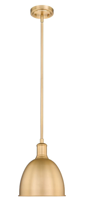 Z-Lite Sawyer 9" 1-Light Classic Brass Iron Pendant Light