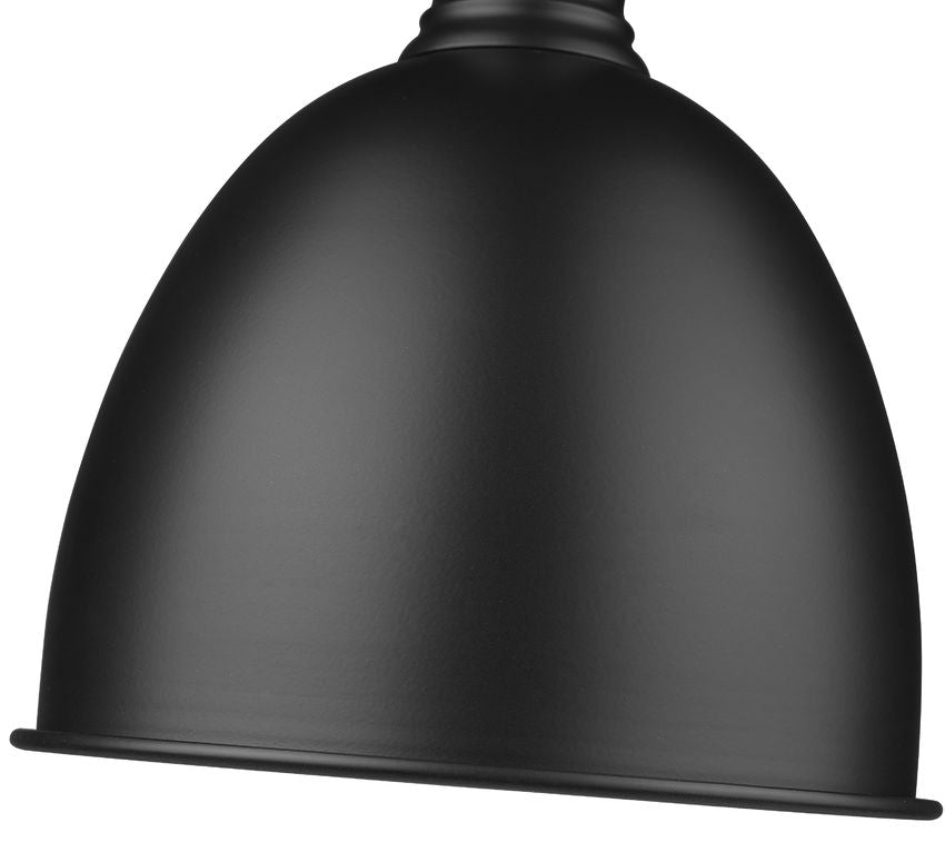 Z-Lite Sawyer 9" 1-Light Matte Black Iron Pendant Light