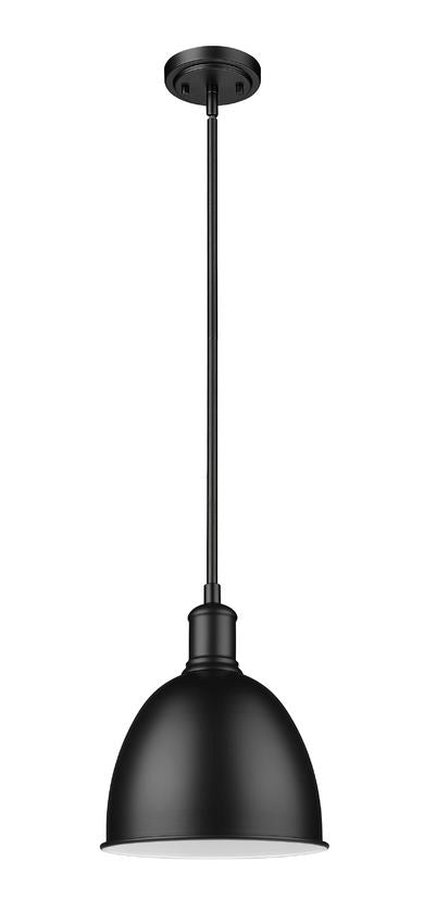 Z-Lite Sawyer 9" 1-Light Matte Black Iron Pendant Light